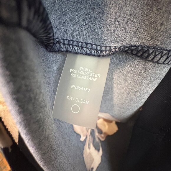 Tommy Hilfiger Women's Navy Blue Stretch Work Shift Dress Floral Print Size 10 - Picture 7 of 8